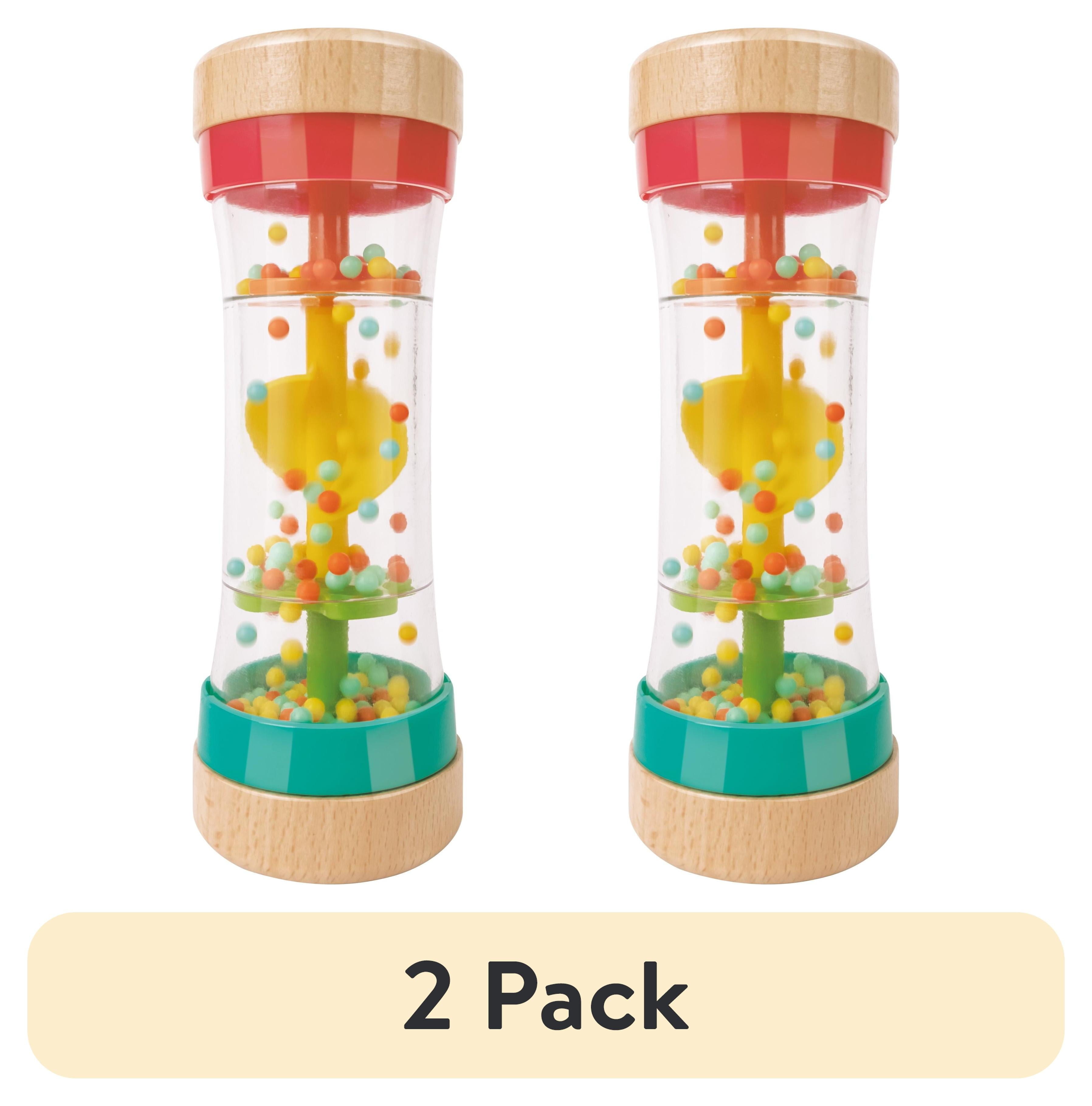 (2 pack) Hape Rainbow Stick Shake Beaded Raindrops, Infant Sensory Rattle Toy, Unisex Child Ages 0M+, Plastic