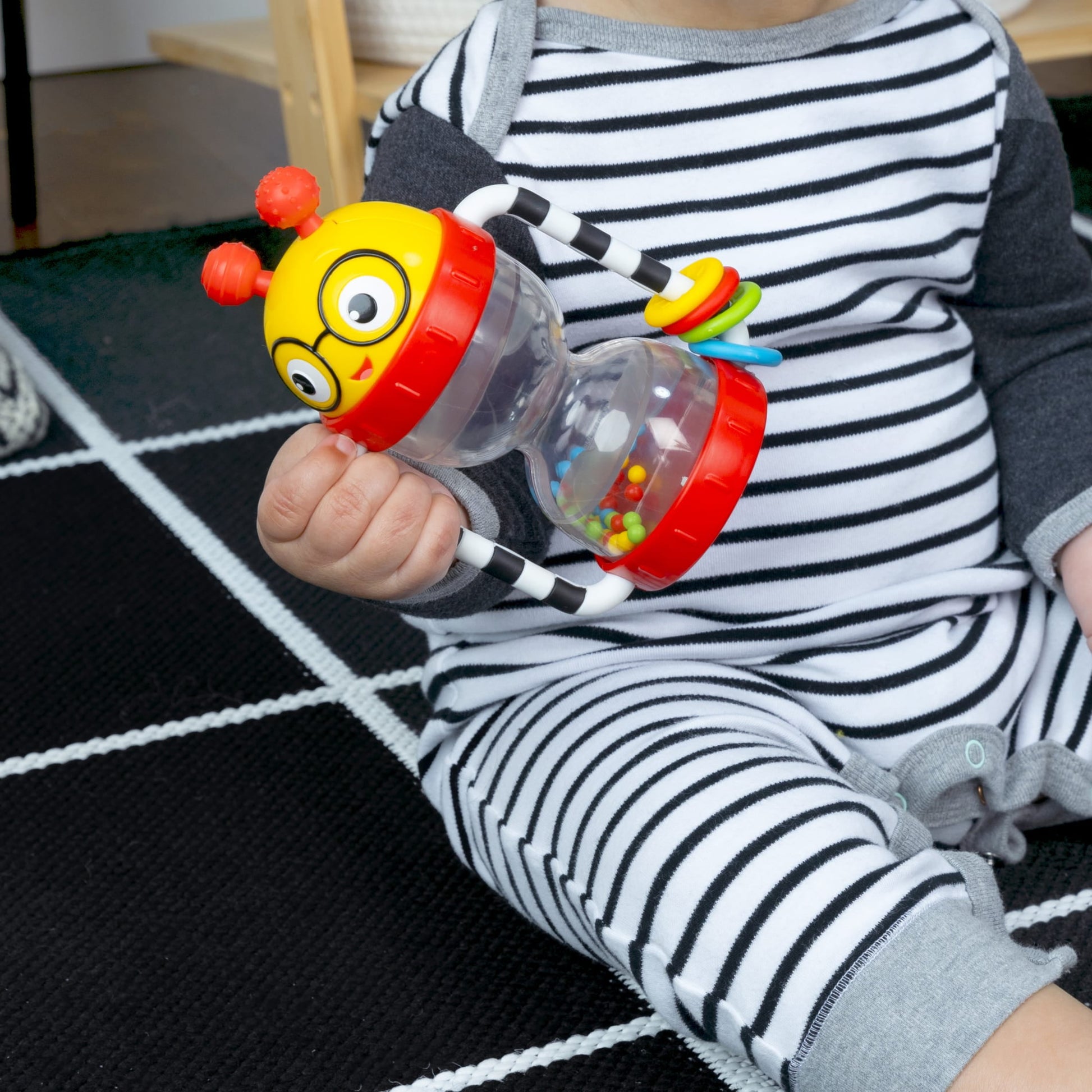 Baby Einstein Cal’s Sensory Shake-up Activity Rattle, Ages 3+ Months