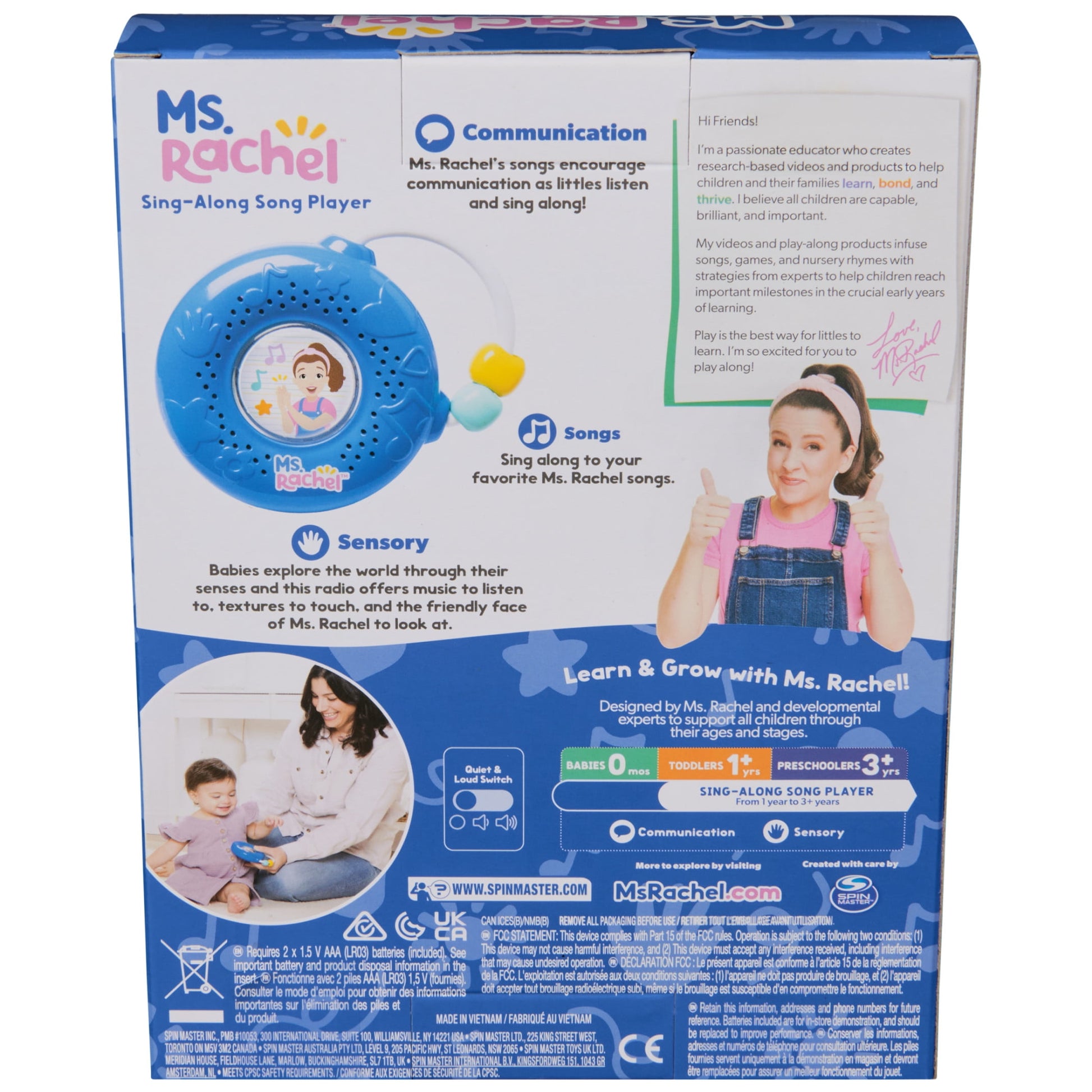 Ms. Rachel Electronic Sing-Along Song Player with 14 Musical Sounds, Kids Ages 1+