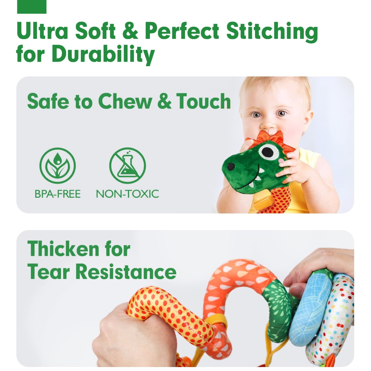 Baby Car Seat Toy - Infant Baby Dinosaur Crib Bed Around Rattle Bell Cartoon Dinosaur Spiral Hanging Newborn Toy for 0 3 6 9 12 Months Baby