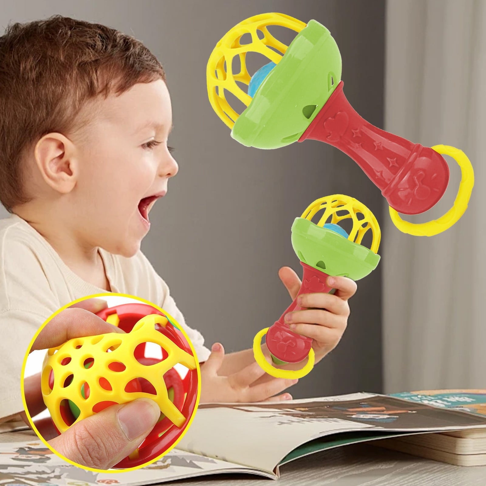 Twfbrm Baby Rattles Toy Set, Baby Toys 0-6 Months Infant Toys 6-12 Months Teethers for Babies 3-6 Months Basket Stuffers Gifts, Sensory Teething Toys 0 1 2 3 4 5 6 Month Newborn Boy Girl