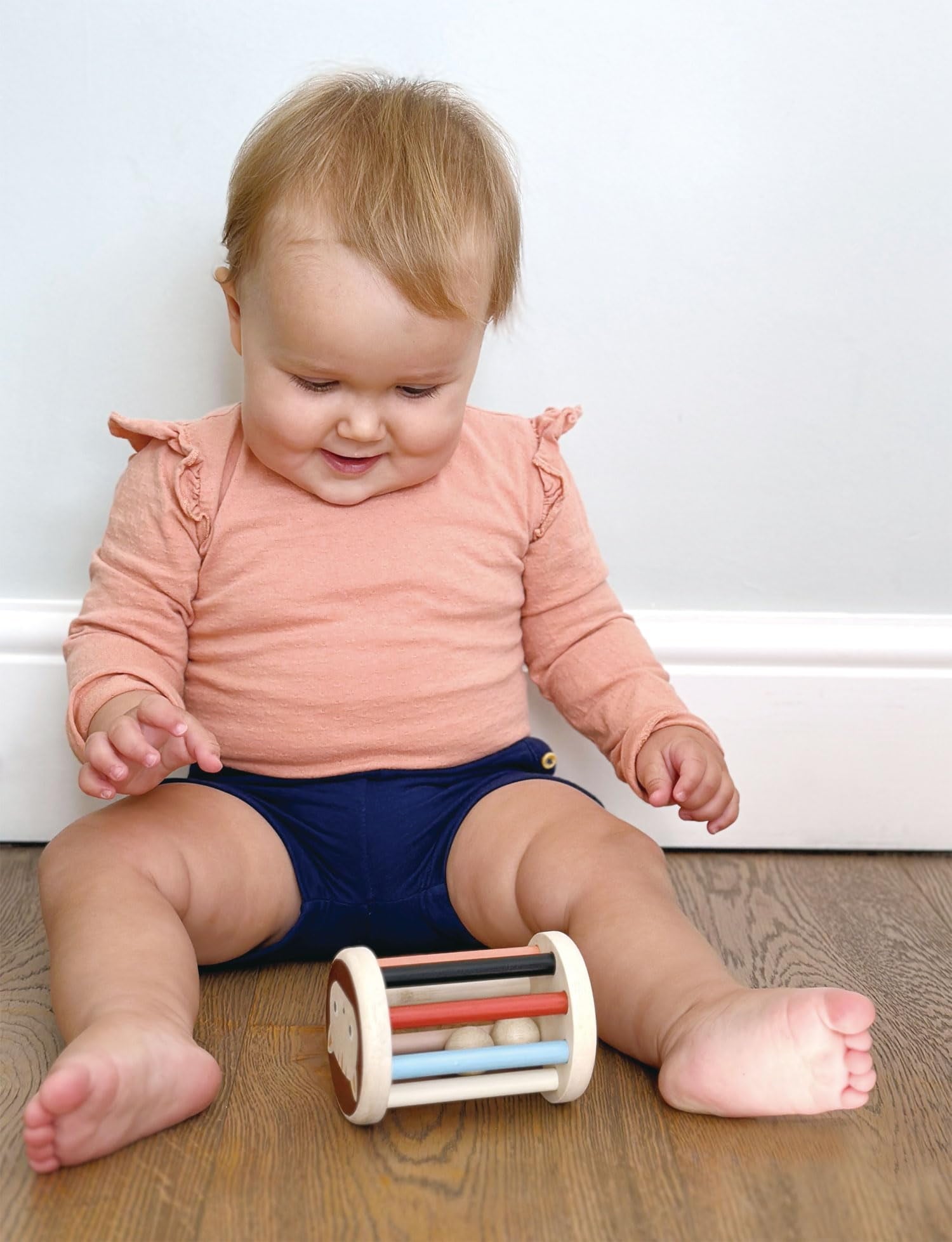 Mentari Toys - Rolling Kitten Rattle - Baby Sensory Toy, Baby First Toy, Baby Shower Gift - Age Birth+