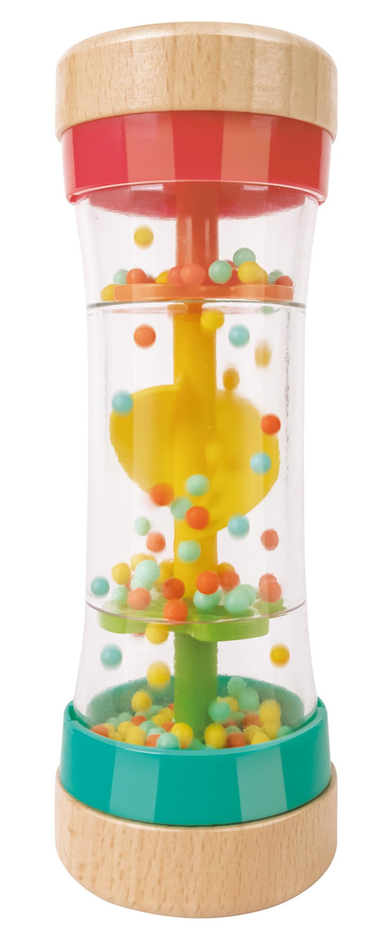 (2 pack) Hape Rainbow Stick Shake Beaded Raindrops, Infant Sensory Rattle Toy, Unisex Child Ages 0M+, Plastic