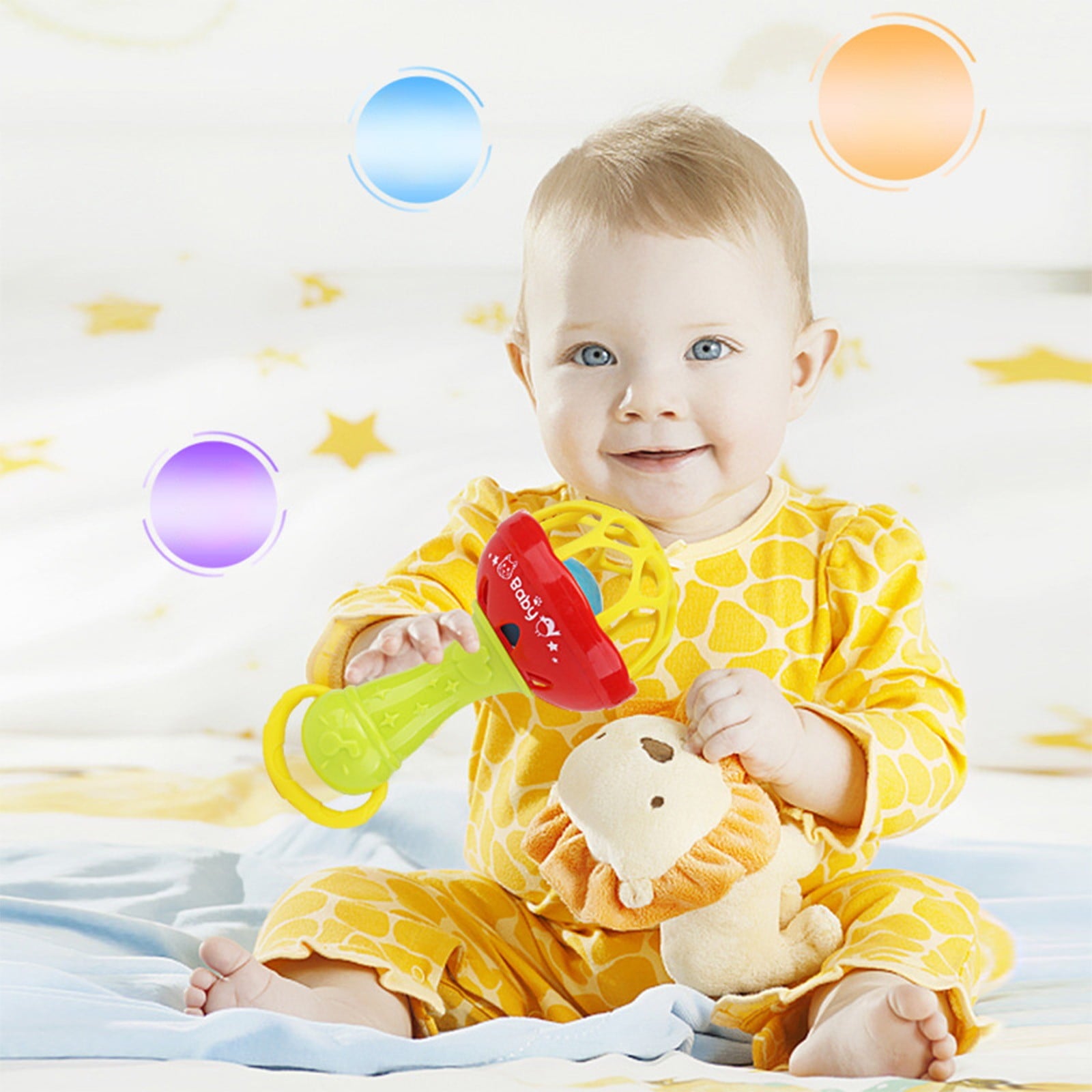 Twfbrm Baby Rattles Toy Set, Baby Toys 0-6 Months Infant Toys 6-12 Months Teethers for Babies 3-6 Months Basket Stuffers Gifts, Sensory Teething Toys 0 1 2 3 4 5 6 Month Newborn Boy Girl