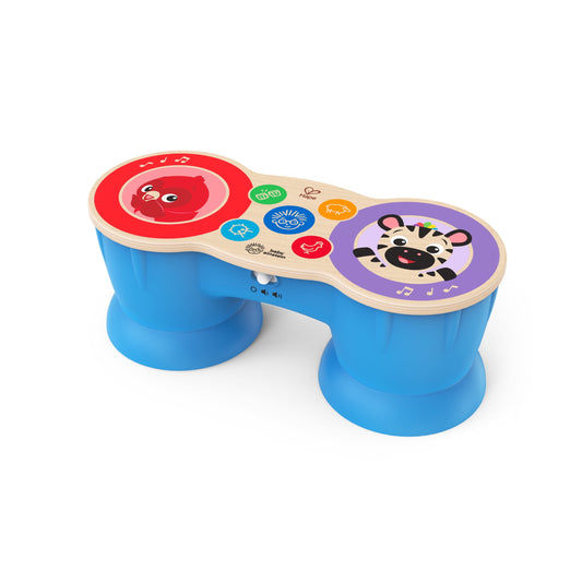 Baby Einstein & Hape Upbeat Tunes Magic Touch Wooden Drums​ Infant and Toddler Musical Toy, Unisex