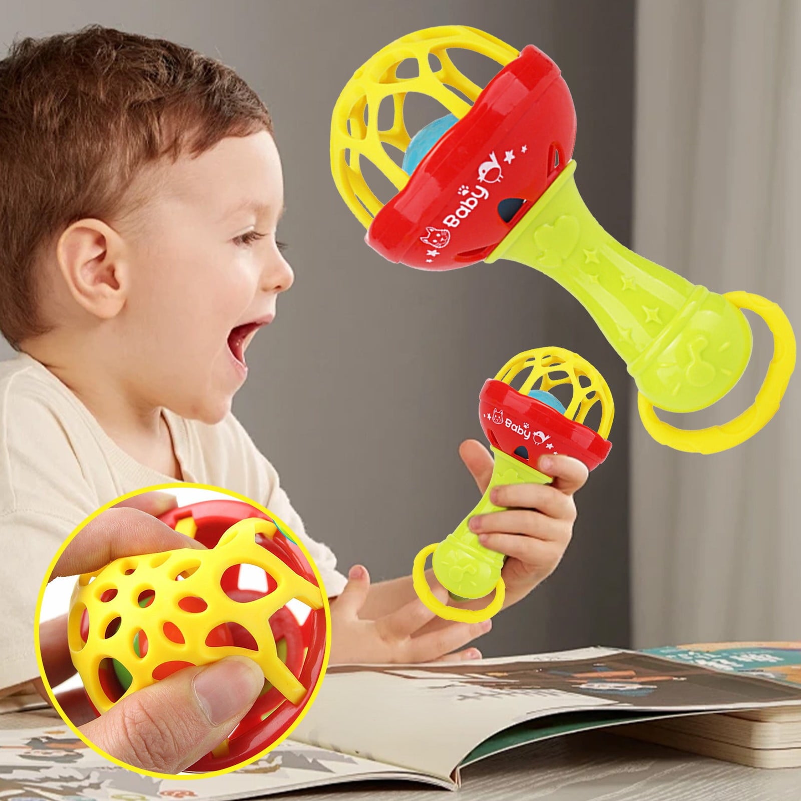 Twfbrm Baby Rattles Toy Set, Baby Toys 0-6 Months Infant Toys 6-12 Months Teethers for Babies 3-6 Months Basket Stuffers Gifts, Sensory Teething Toys 0 1 2 3 4 5 6 Month Newborn Boy Girl