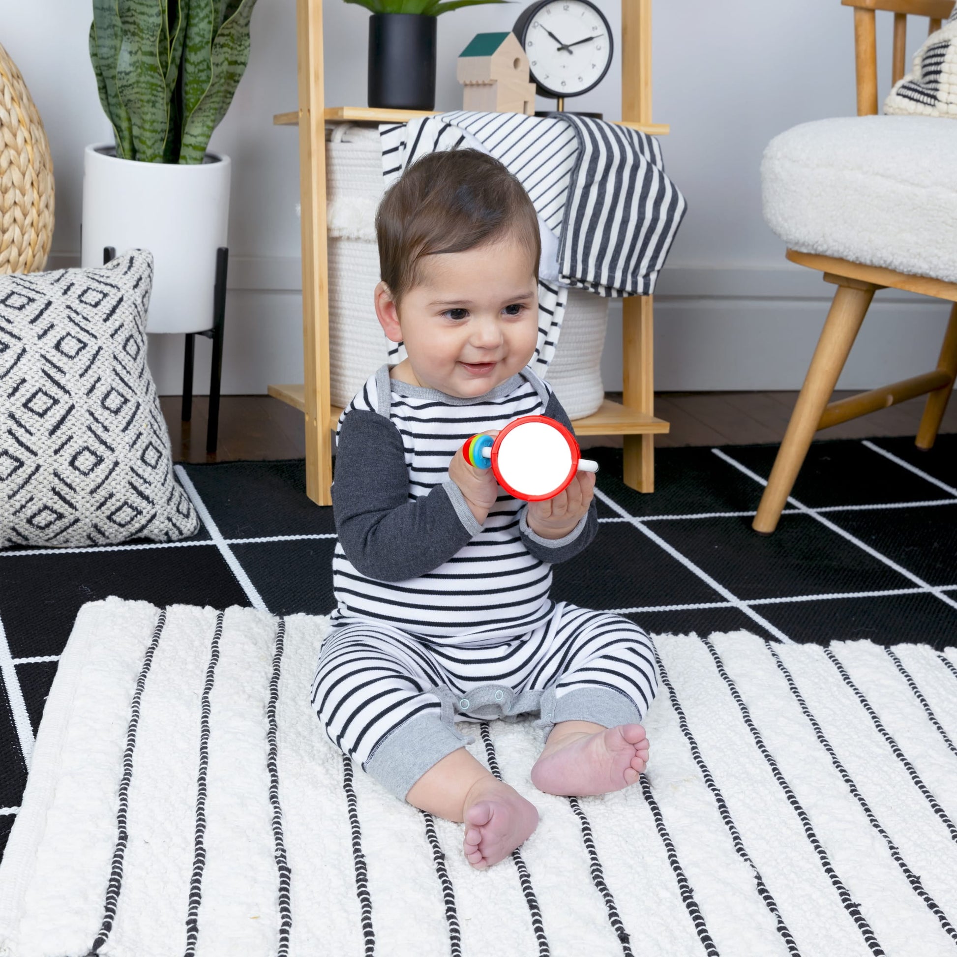 Baby Einstein Cal’s Sensory Shake-up Activity Rattle, Ages 3+ Months