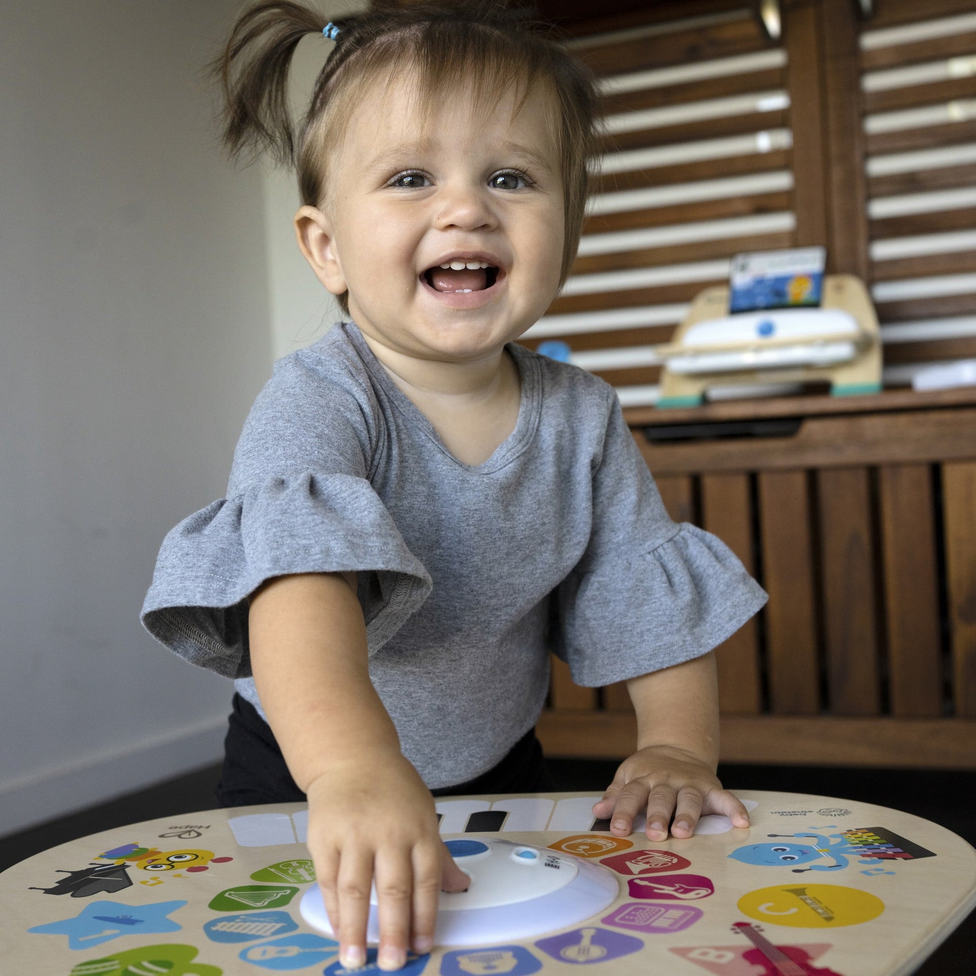 Baby Einstein Clever Composer Tune Table Magic Touch Electronic Wooden Activity Toddler and Baby Toy, Ages 6 months +