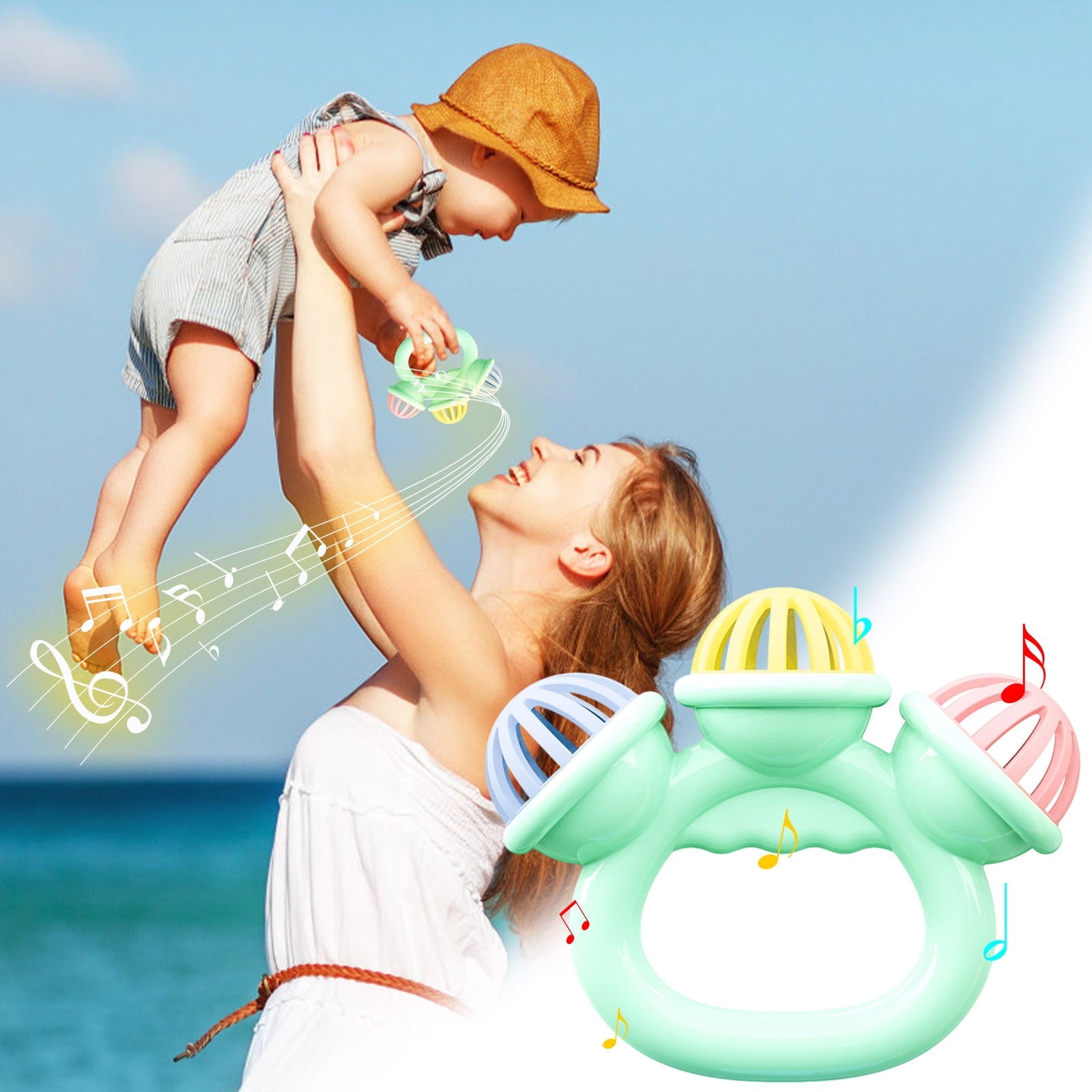 Luoshdecor Soothing Fun Toys Jingle Bells Rattles Toys Shaking Bells Small Jingle Music Instruments for Kids