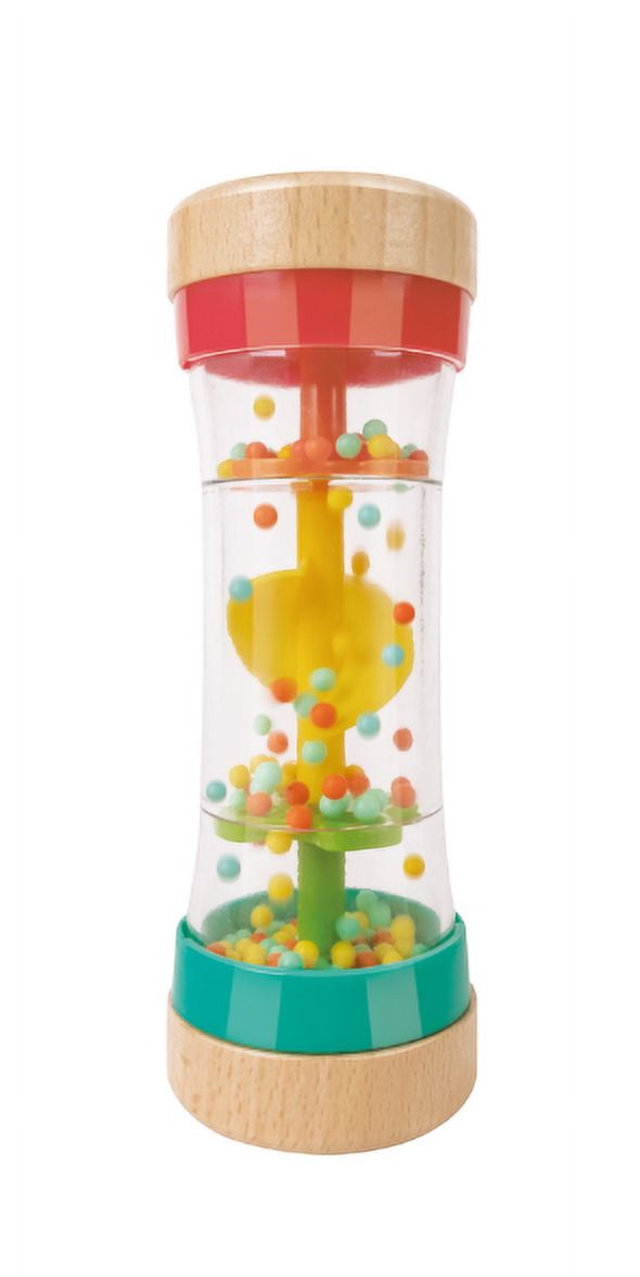 (2 pack) Hape Rainbow Stick Shake Beaded Raindrops, Infant Sensory Rattle Toy, Unisex Child Ages 0M+, Plastic
