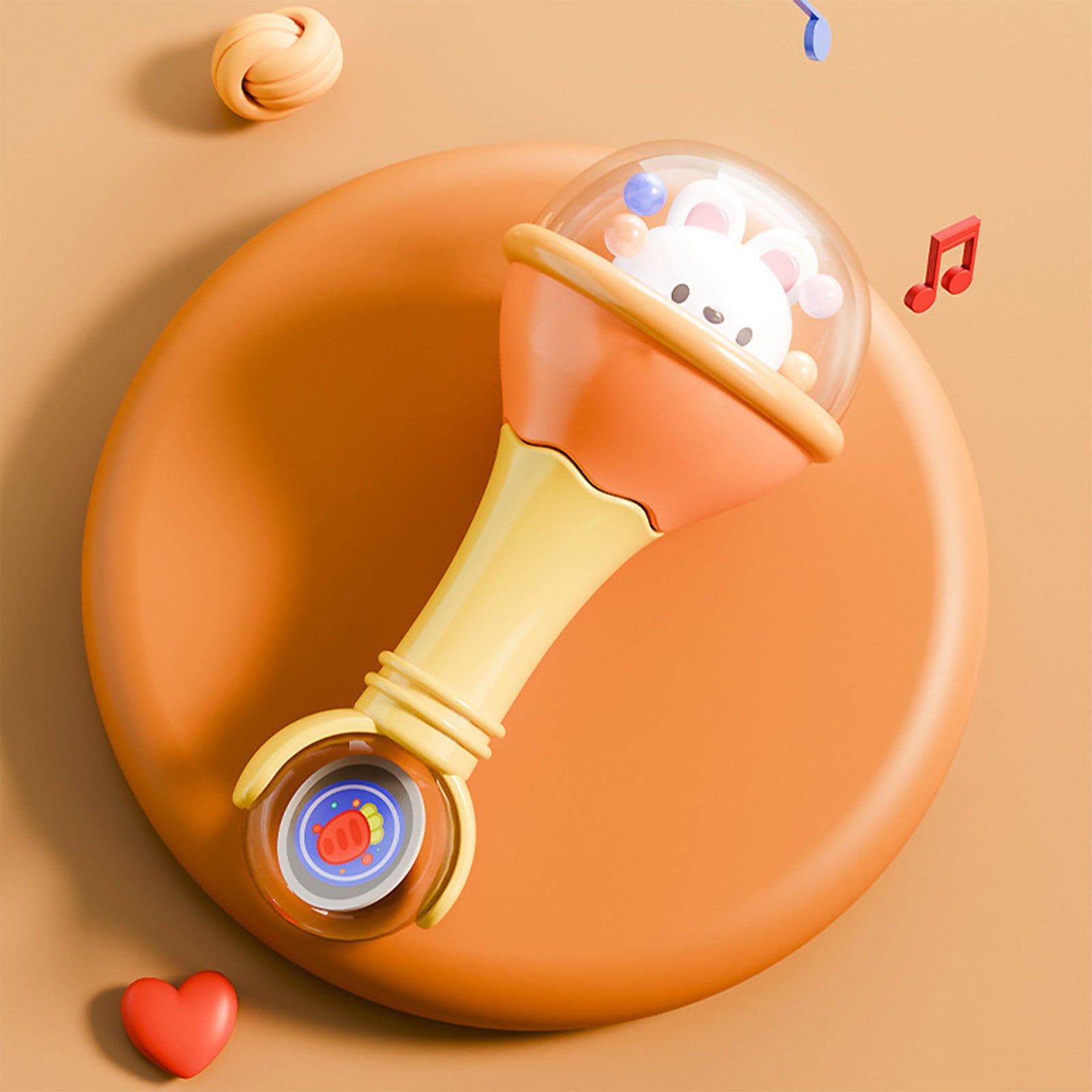 Luoshdecor Educational Handheld Rattle with Bell for Newborns and Boy Girl，Early Learning Grasp for Boys Girl